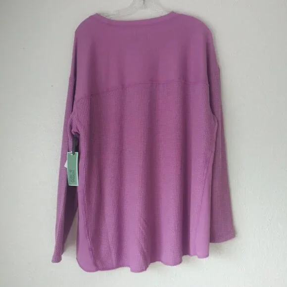 Terra & Sky women's size 1X violet waffle knit sweater - Picture 4 of 15